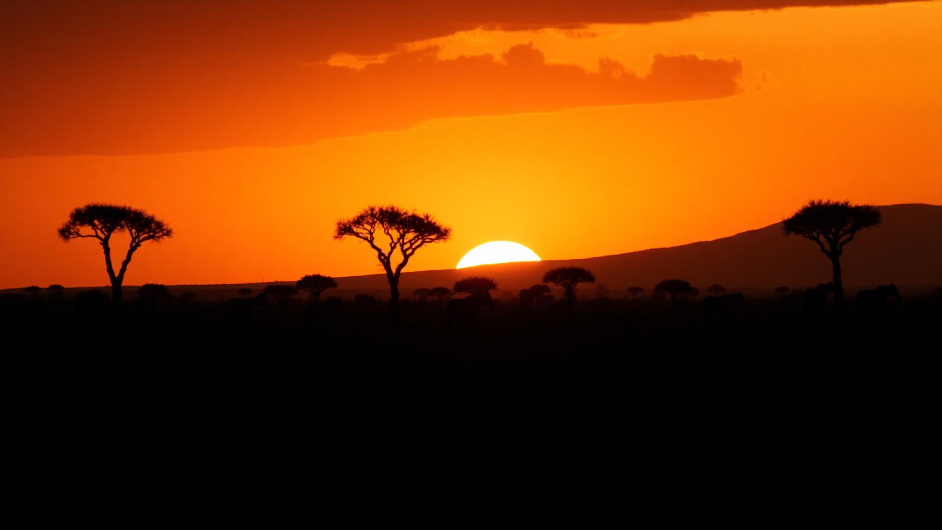 African savanna sunset